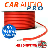 8GA 8 GAUGE AWG RED POWER WIRE CABLE CAR AUDIO FOR AMPLIFIER AMP (50 METRES)