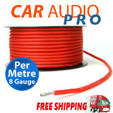 8GA 8 GAUGE AWG RED POWER WIRE CABLE CAR AUDIO FOR AMPLIFIER AMP (PER METRE)