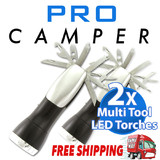 13 in 1 Multi Tool Super Bright Led Torch Flash Light x 2