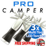 13 in 1 Multi Tool Super Bright Led Torch Flash Light x 3