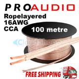Pro 16 AWG/Gauge CCA Speaker Cable for Home Theatre Amplifier Receiver Speakers
