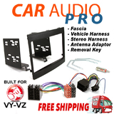 VY-VZ COMMODORE 2DIN BLACK FACIA FASCIA KIT + WIRING HARNESS + ANTENNA ADAPTOR