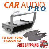FORD FALCON AU 1 2 3 SINGLE-DIN GREY FACIA KIT adaptor dash fascia panel pocket