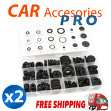 250PCS Rubber Ring Grommets Assortment Sealing Gasket Kit Car Truck Boat Black