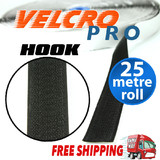 25 Meter Black Hook Sew On Tape Fastener 25mm Adhesive Touch