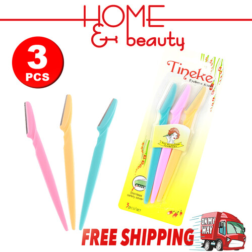 Facial Eyebrow Razor Trimmer Shaper Shaver Blade Knife Hair Remover Tinkle [Select: 3 Piece]
