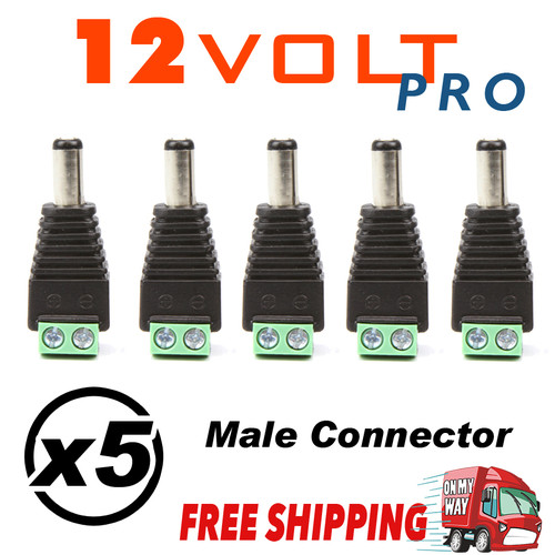 5x DC Plug Male 2.1mm x 5.5mm