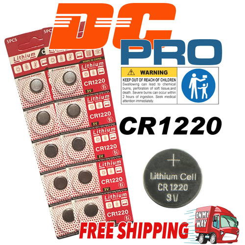 10 x Brand New CR1220 Button Cell 3v Lithium battery Cheap