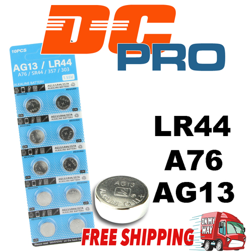 LR44 A1G13 A76 Batteries Alkaline Button Cell 1.5V Battery 10Pcs