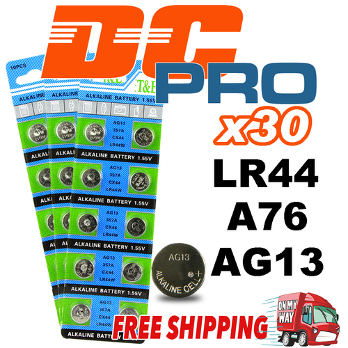 30 x LR44/A76/AG13 1.5V Batteries Alkaline Button Cell Battery Local Stock Fast