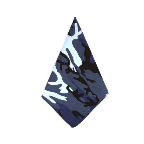 100% Cotton Blue Camo Camouflage Military Designer Durag Bandana Scarf Bandanna