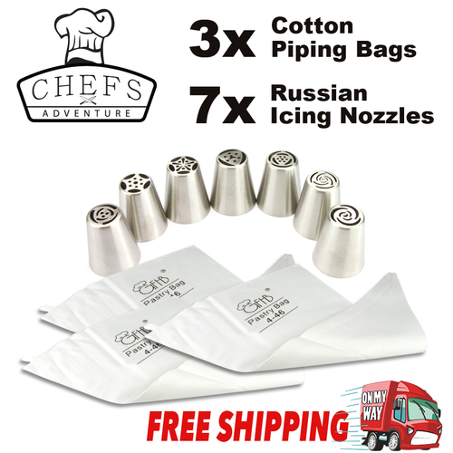 Reusable Cotton Piping Bag Russian Icing  Nozzles Tips Cake Decorating Tool