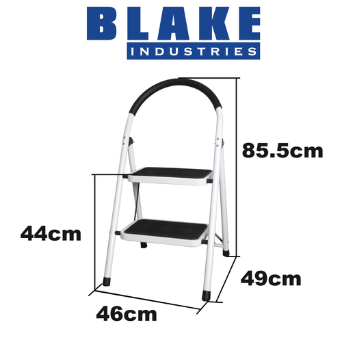 Steel Ladder 2 Step (85.5cm) - Black and White