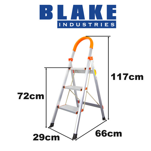 Aluminium Ladder 3 Step (117cm) - Orange