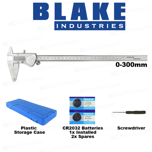 12" Inch/300mm Waterproof Full Stainless Steel LCD Digital Electronic Vernier Caliper Micrometer