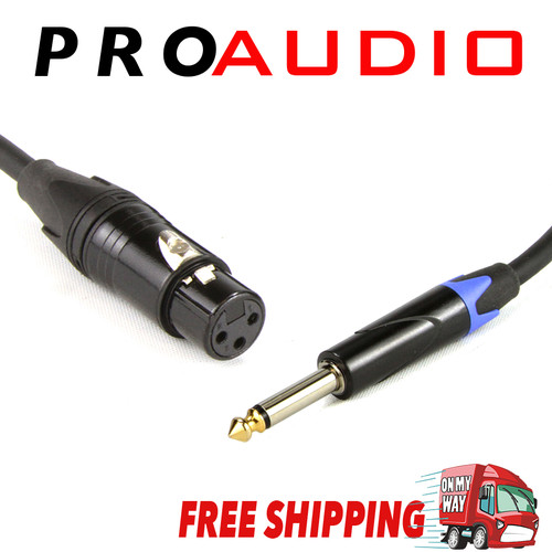 5m Female 3-Pin XLR Unbalanced Microphone Cable with 6.35mm Mono Plug to Female XLR Plug