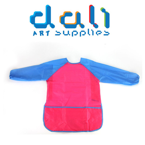 Kids Art Smock Waterproof Apron Long Sleeve Painting Craft Cooking Girls Boys - Pink