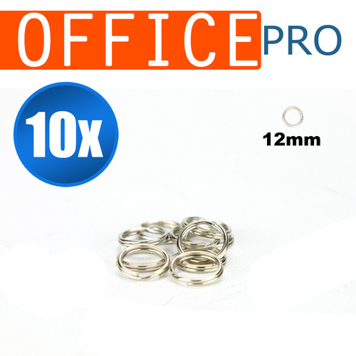 10x Steel Split Rings 12mm Double Loop Keyrings [Size: 12mm - 10Pcs]