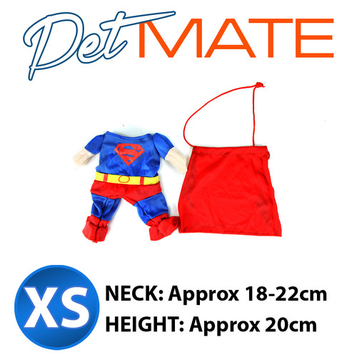 Pet Cat Dog Coat Jacket Puppy Cotton Clothes Costumes Superman Suit size XS-XL [Size: XS]