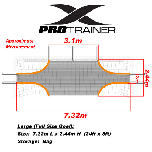 ORANGE Pro Precision Training Football AID Soccer Target Practice Shot Goal Net [Size: 24 x 8ft (Full Size Goal)]