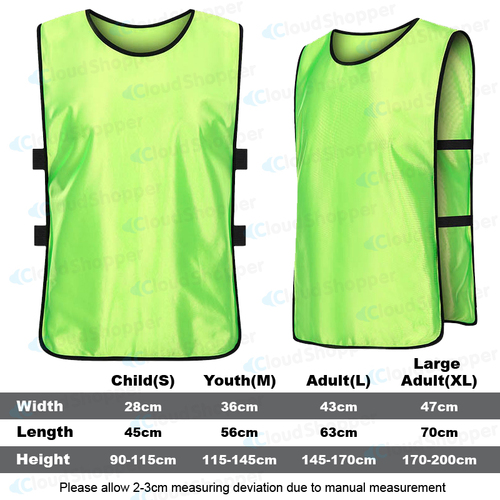 Sports Training Bibs Vests Top Basketball netball cricket soccer football rugby [Select: Small - Fluro Green]
