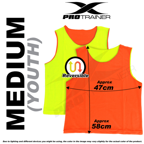 [Colour: Reversible - Fluro Yellow/Orange] [Size: Youth] REVERSIBLE TRAINING BIBS  