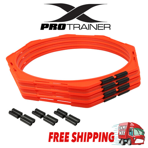 Fluorescent Orange Octagonal Agility Ring Ladder - 6 Pack