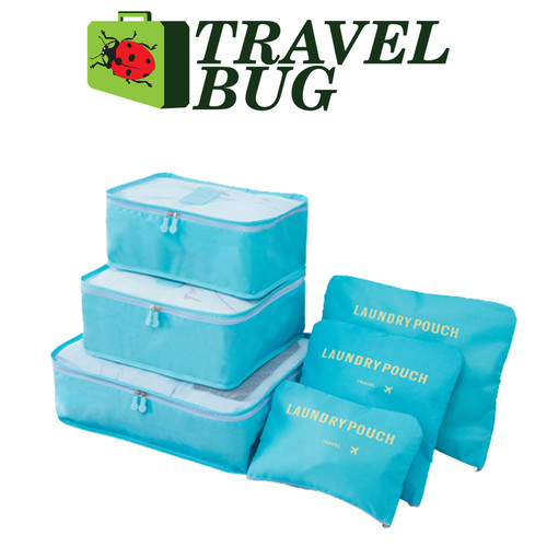 6 Piece Luggage Bag Set - Blue