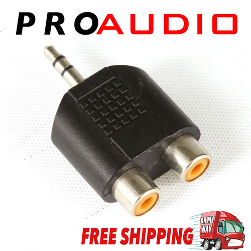 3.5mm Stereo to 2x RCA Female Sockets Y Split Audio Adaptor Adapter