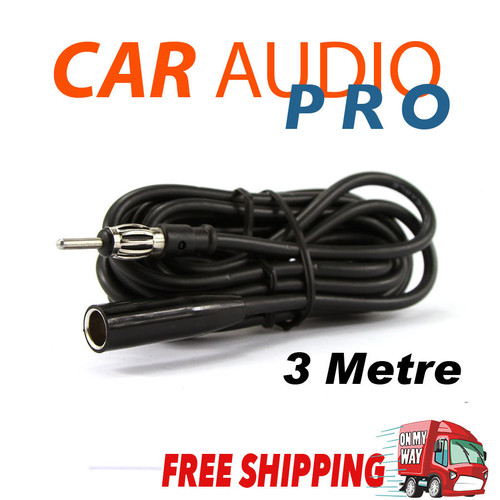RADIO ANTENNA AERIAL EXTENSION LEAD CABLE CAR COAX AM FM MALE FEMALE 3M
