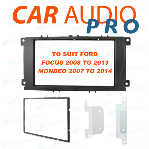 TO SUIT FORD FOCUS MONDEO BLACK RADIO DOUBLE 2 DIN FASCIA DASH FACIA TRIM
