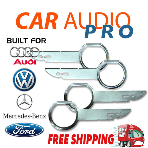 4 x RADIO REMOVAL TOOLS for AUDI MERCEDES VOLKWAGEN VW FORD car stereo radio keys pins