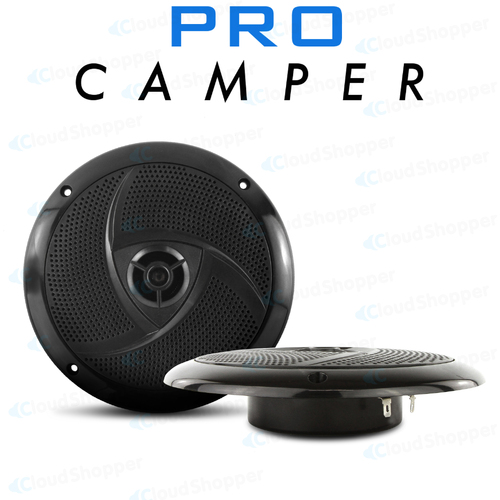 Black Slimline Speakers 6.5inch Marine Caravan Boat