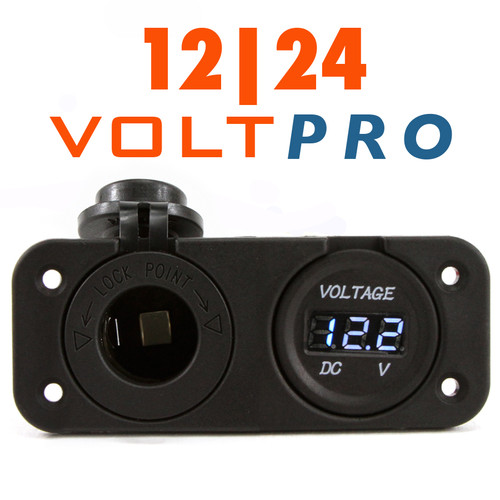 Power Outlet DC 12V-24V Cigarette Lighter & round volt meter Voltmeter LED panel