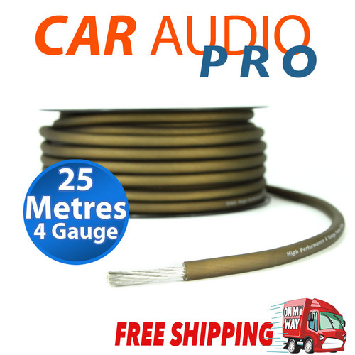 4 Gauge AWG BROWN Car Subwoofer AMP Wiring Wire Power Ground Cable 25 metres length NEW