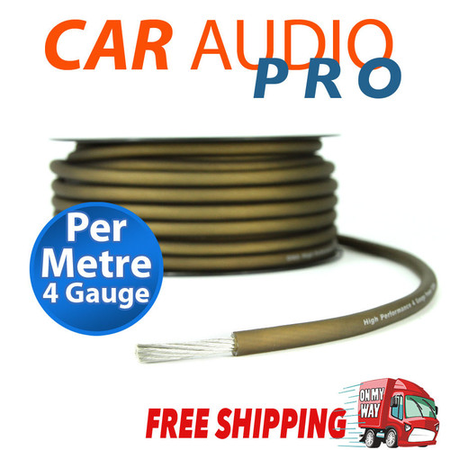 4 Gauge AWG BROWN Car Subwoofer AMP Wiring Wire Power Ground Cable 1 meter length NEW