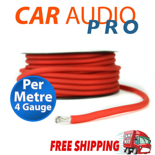 4 Gauge AWG RED Car Subwoofer AMP Wiring Wire Power Ground Cable 1 meter length NEW