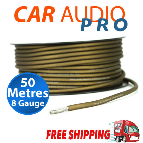 8GA 8 GAUGE AWG BROWN POWER WIRE CABLE CAR AUDIO FOR AMPLIFIER AMP (50 METRES)