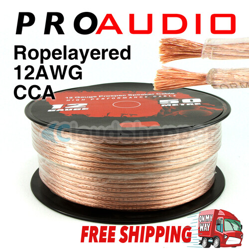 Pro 12 AWG/Gauge CCA Speaker Cable for Home Theatre Amplifier Receiver Speakers