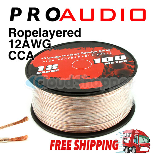 Pro 18 AWG/Gauge CCA Speaker Cable for Home Theatre Amplifier Receiver Speakers