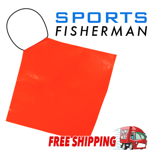 PROPELLOR SAFETY SIGNAL FLAG - HI-VIS ORANGE PVC - Boat/Marine/Trailer/Long Load