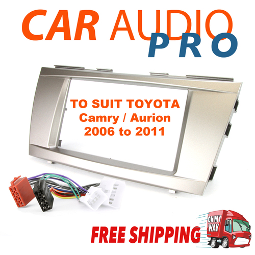 TO SUIT TOYOTA AURION CAMRY 07-11 DOUBLE DIN FACIA FASCIA KIT +ISO WIRING HARNESS