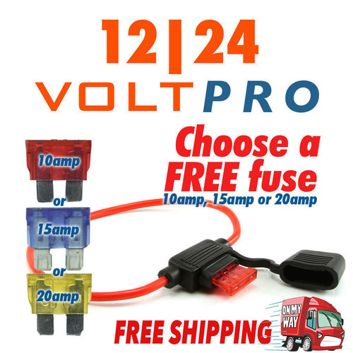 WEATHERPROOF INLINE BLADE FUSE HOLDER FREE 10A 15A or 20A AMP /Car/Marine/Caravan